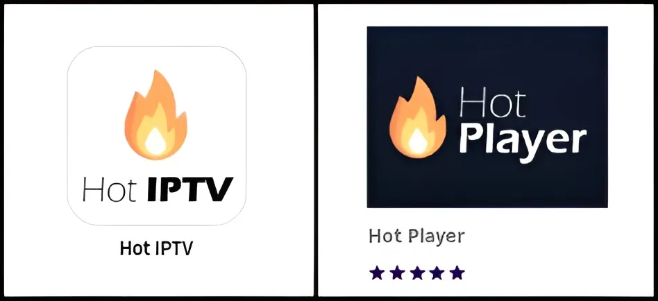 IPTV player app icons shown in the Android app store